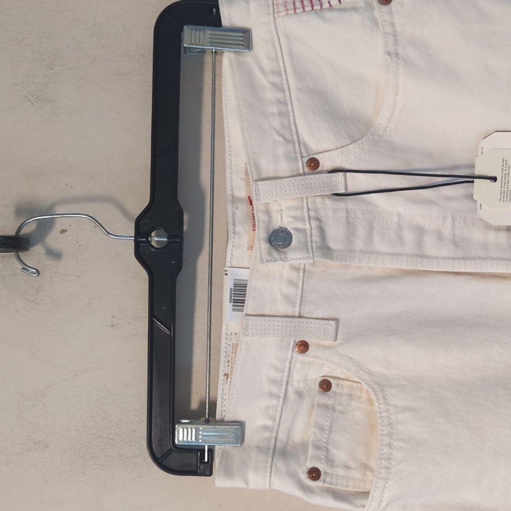 LEVI'S Ribcage Rainbow Denim Mini Skirt 27 - Picture 9 of 16